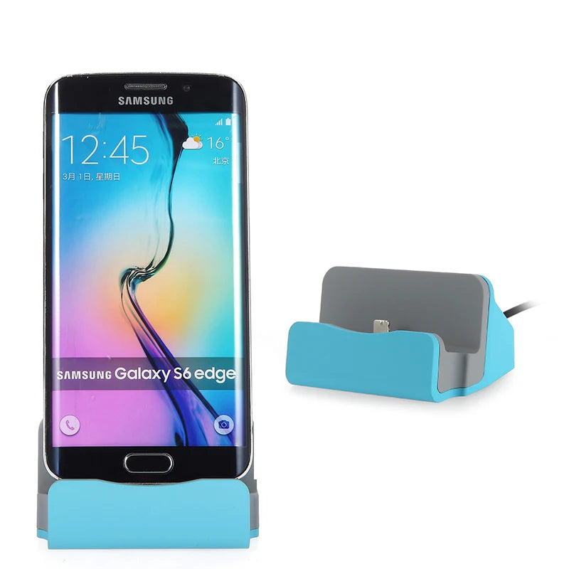Téléphone Station de chargement Docktop Desktop Téléphone Base de chargement 2-en-1 Mini Stand pour les accessoires de téléphone mobile Micro USB Type-C