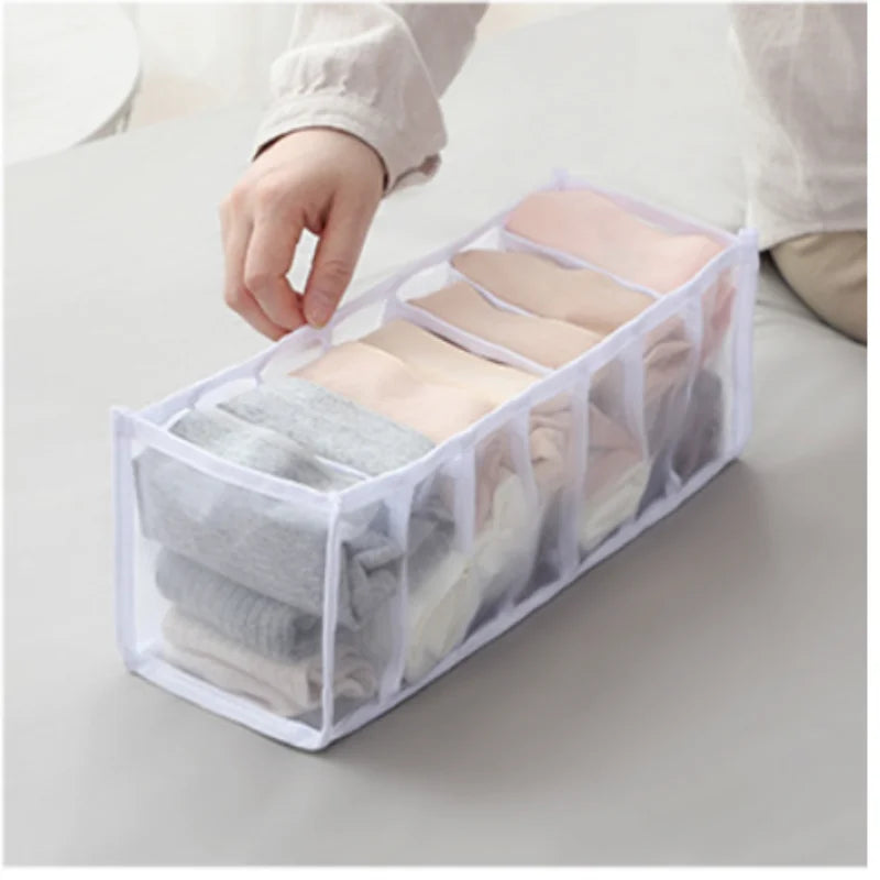 6/7/11 Boîtes de rangement des sous-vêtements, armoire à chaussettes de sous-vêtements à domicile, partition de maillage et boîte de tri de tissu de style tissu de style tissu et boîte