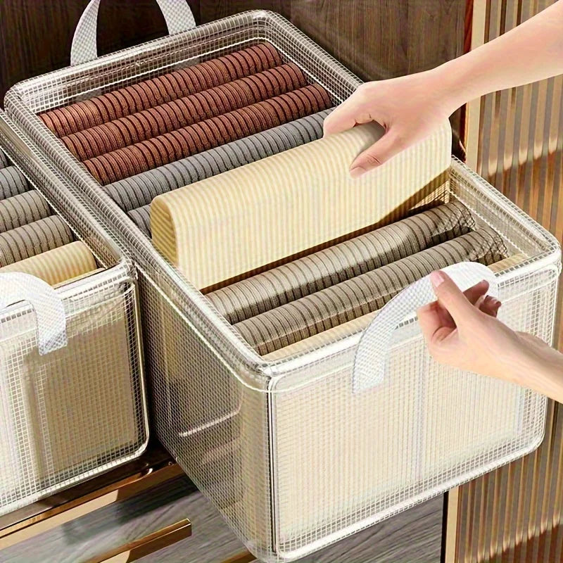 Boîte de rangement de vêtements pliables avec cadre en acier utilisé dans la garde-robe pour les vêtements et les pantalons et les paniers d'étagère d'organisation