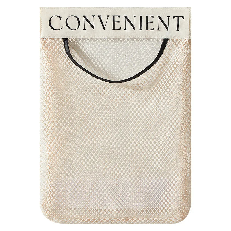 Plastic Bag Holder Elastic Mesh Garbage Bag Organizer Reusable Bag Dispenser Door Hanging Storage for Kitchen Organization