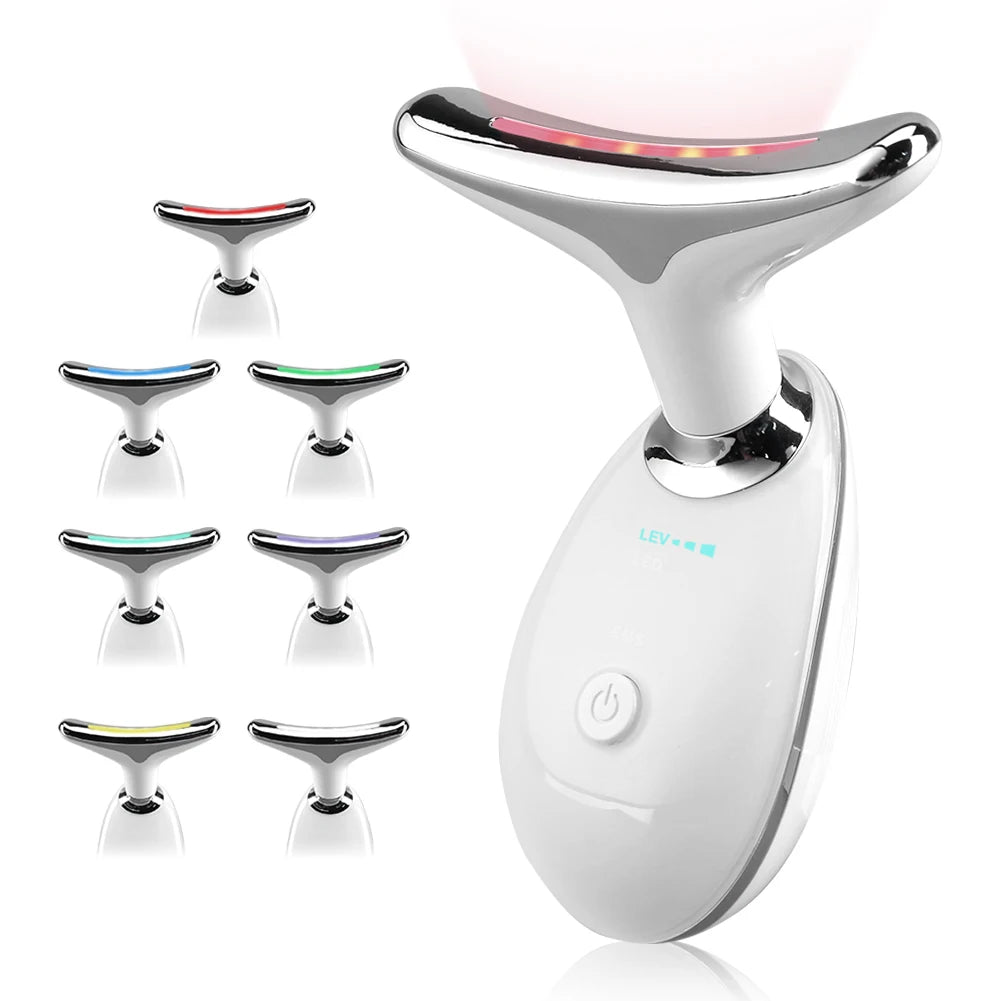 Neck Beauty Device 3/7 modes légers de la peau serrage et outil de levage Masseur de visage électrique portable pour les soins de la peau