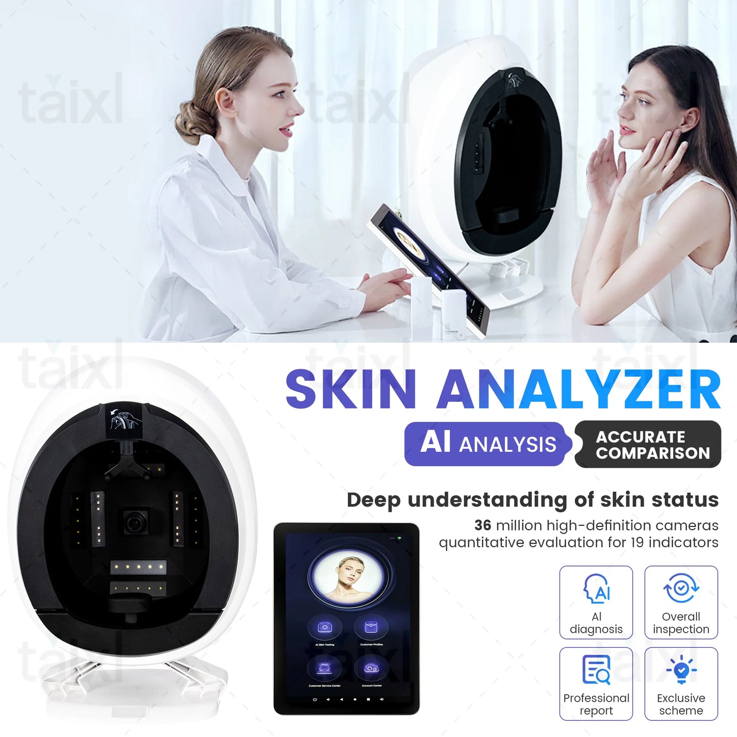 Aesthésie faciale Scanner de visage 3D Scanner de visage Appareil d'analyse de la peau Face Analyseur de peau Analyse de la peau Machine