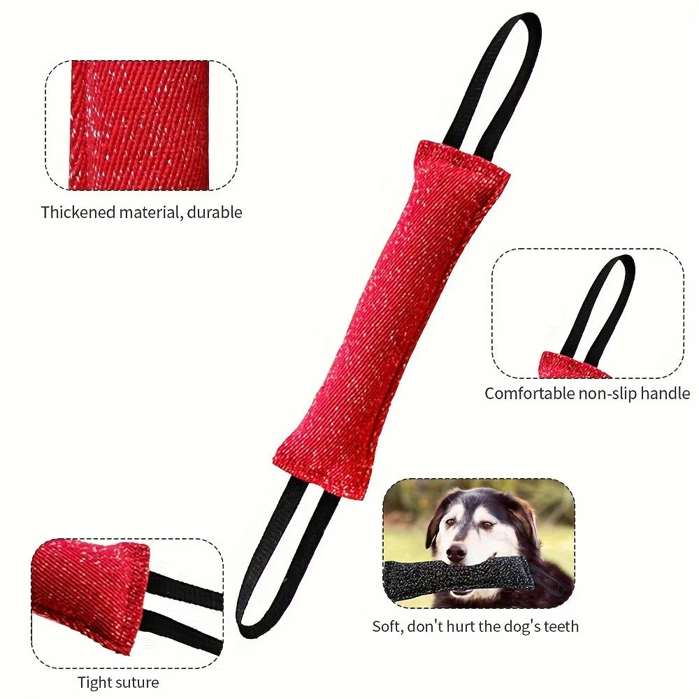 Dog Training Bite Stick Double Handle Interactive Toy Teeth Grinding Dog Training Stick Pet Dog Training Jute Sleeve Dog Toys