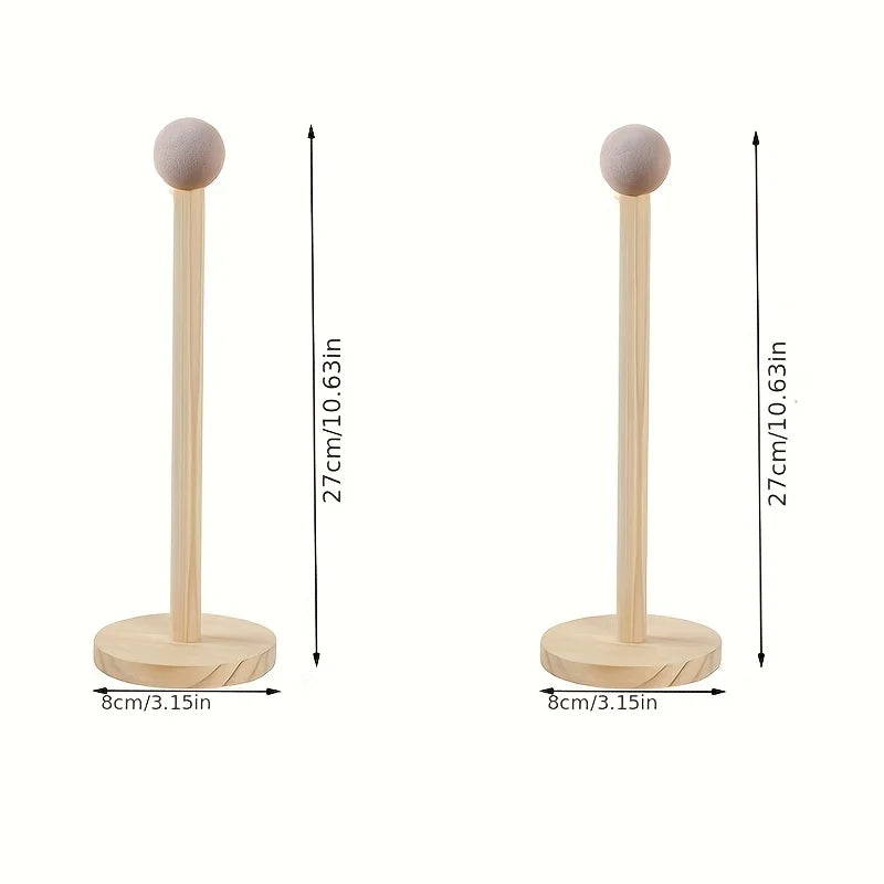 Solid Wood Hair Accessory Organizer | Multi-Layer Design, Suitable for Scrunchies, Clips, and Jewelry | Soft Neutra