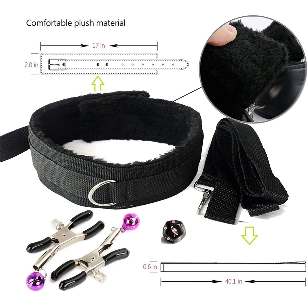 Toys Sex Toys BDSM Kits de bondage véritables retenus en cuir menottes Collier Gag Vibrateurs Toys Sex pour femmes couples Adultes Games