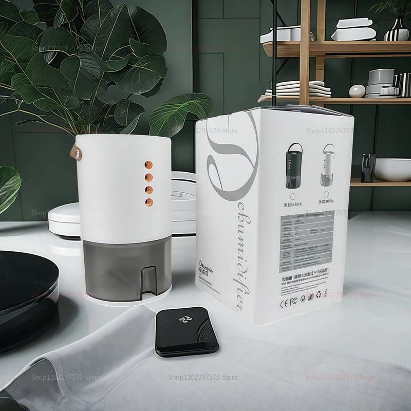 Déshumidificateur intelligent Absorbeur d'humidité pour la chambre à coucher Purificateur d'air portable et Contrôle de l'humidité Déodorizant l'humidité compacte