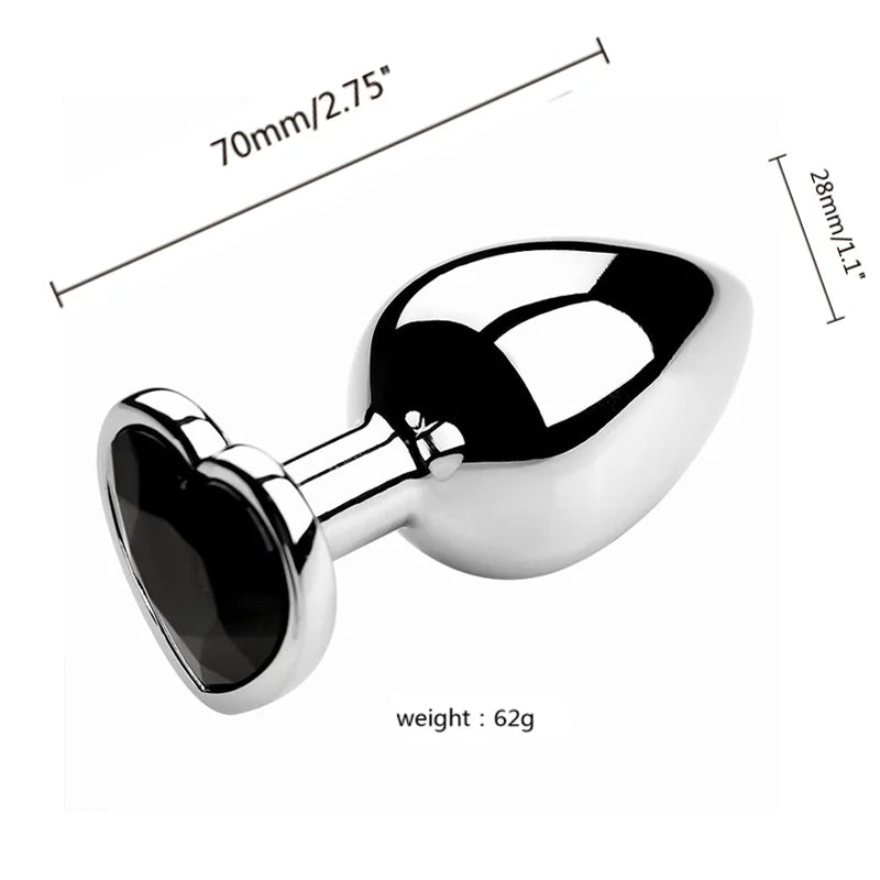 S/m/l plug anal métal toys sexe adulte pour femmes hommes cristales érotiques stimulateur de bouche de cul masseur de la prostate bien