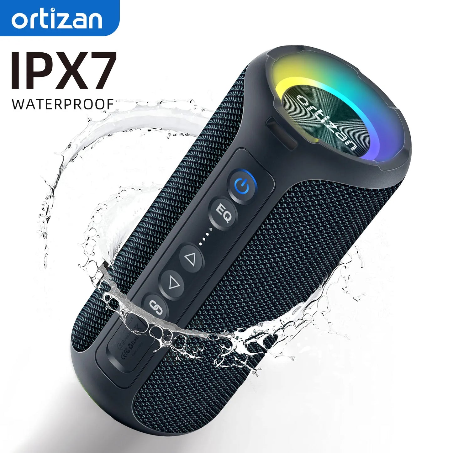 Ortizan Bluetooth Enceintes 40W Bass de basse améliorée portable en extérieur sans fil 30hrs IP7 Tre-shorre de douche imperméable Bluetooth 5.3