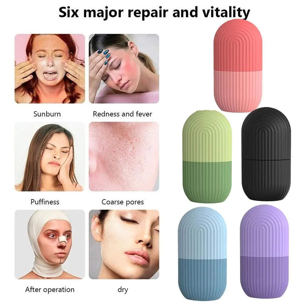 Plateaux en silicone beauté soulevant le visage de boule de glace contournant la peau oculaire