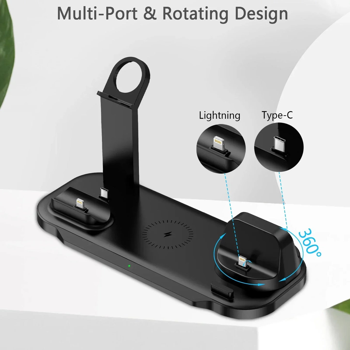 30W Wireless Charger Stand Pad For iPhone 15 14 13 12 11 Pro Max Apple Watch 8 7 6 Airpods Pro 7 in 1 Fast Charging Dock Station