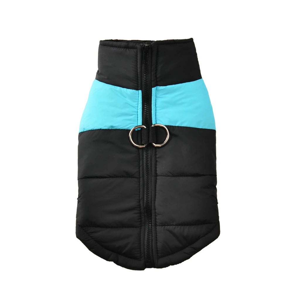 Hiver Warm Big Dog Clothes Coat pour petits chiens moyens chats imperméables Jacket Puppy Gift Zipper D-Ring Labrador Pug Pet Sautpuiseurs