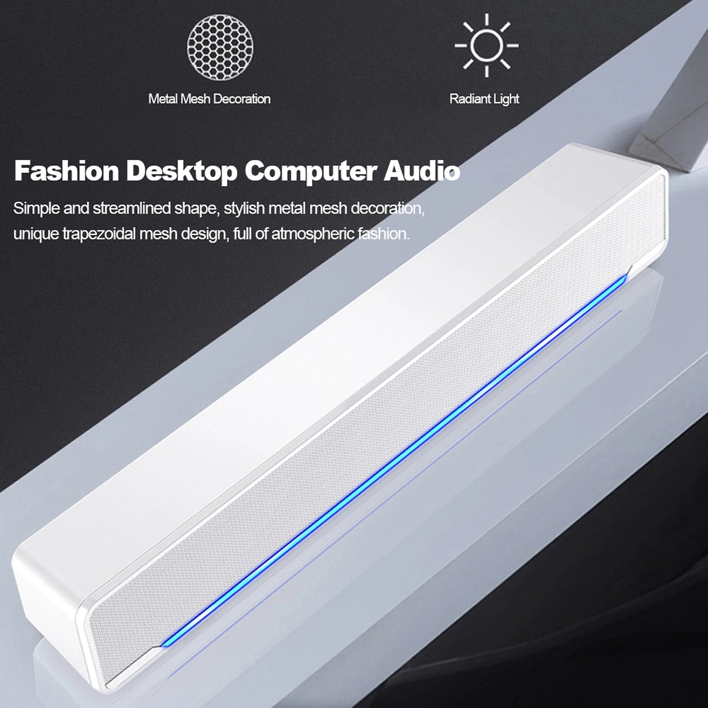 Bar de haut-parleur de haut-parleur câblé USB Stéréo Subwoofer Power Music Player Bass Bass Surround Boîte audio 3.5 mm Entrée pour ordinateur portable PC
