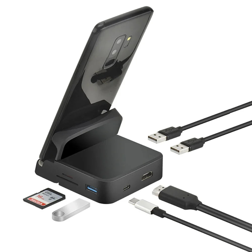 8 en 1 de type C Hub Dosting Station Stand Dex Pad Station USB C à HDMI Compatible Dock Power Charger Kit pour Samsung