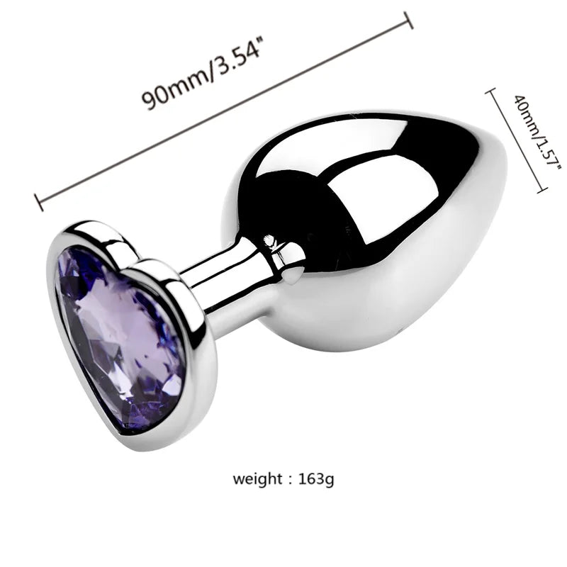 S/m/l plug anal métal toys sexe adulte pour femmes hommes cristales érotiques stimulateur de bouche de cul masseur de la prostate bien