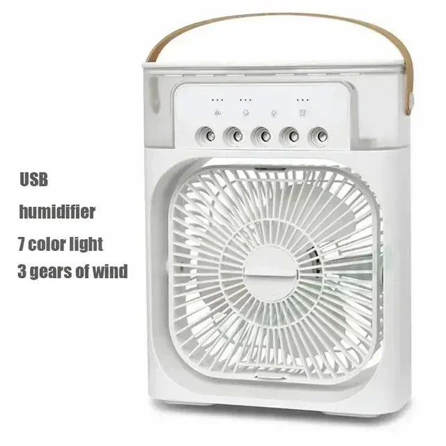Accueil - Climatiseur d'air de ventilateur portable convivial: 3 - IN - 1 conception avec humidificateur USB électrique LED de nuit