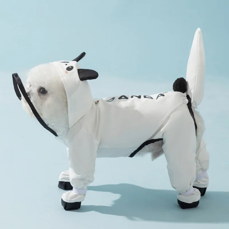 Puppy leashable full-body raincoat waterproof all-inclusive footed small dog rainy day snow day clothes