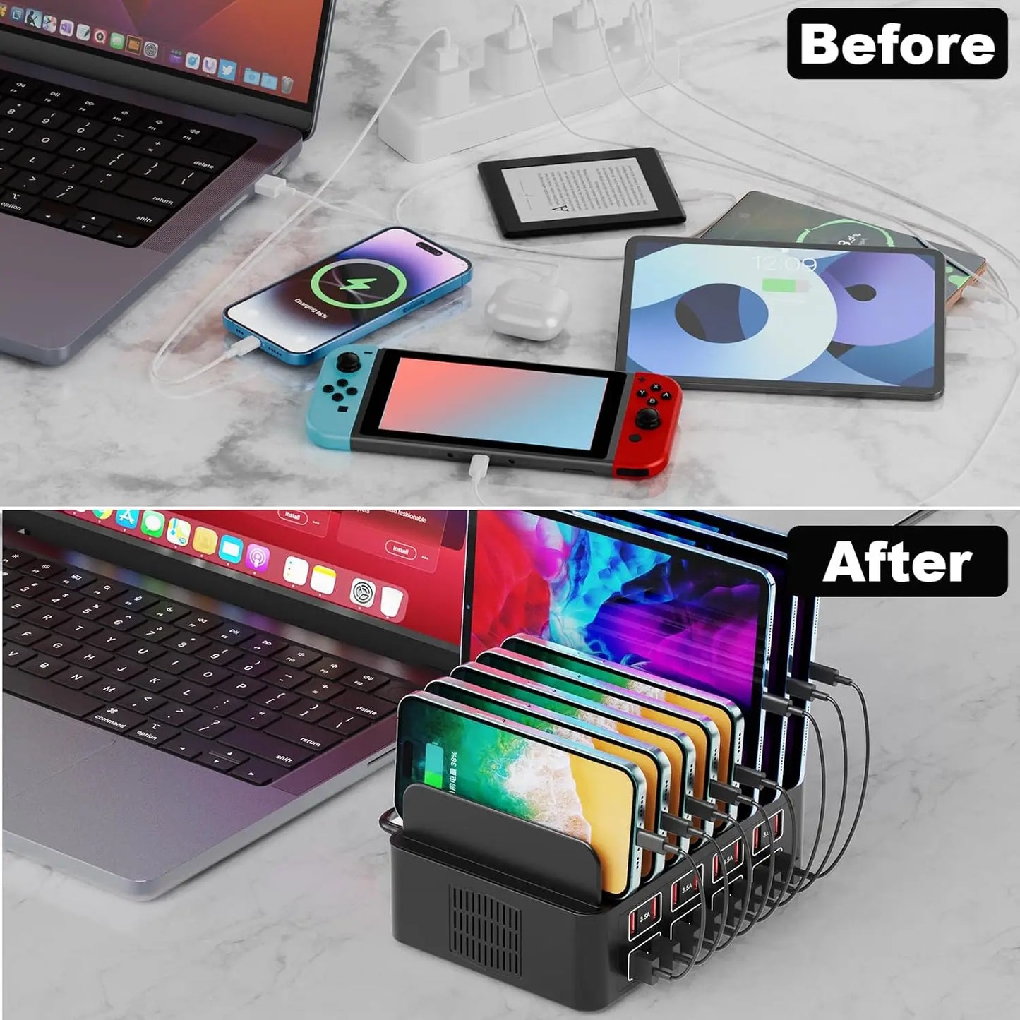 150W Universal Multi USB Charger 16 Port 3.5A USB Fast Charging Station Stand pour iPad iPhone 14 13 Samsung S22 Xiaomi Tablet
