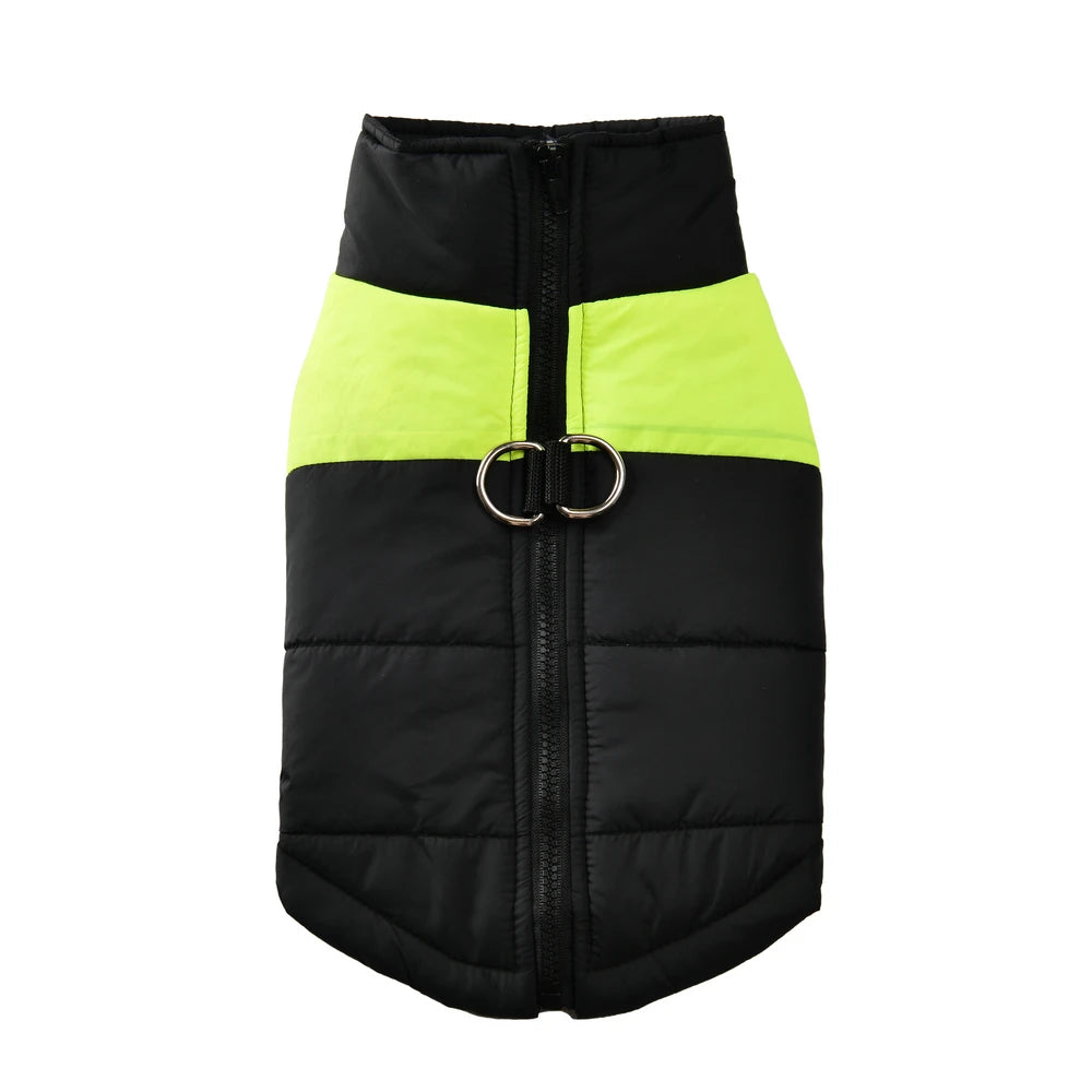 Hiver Warm Big Dog Clothes Coat pour petits chiens moyens chats imperméables Jacket Puppy Gift Zipper D-Ring Labrador Pug Pet Sautpuiseurs