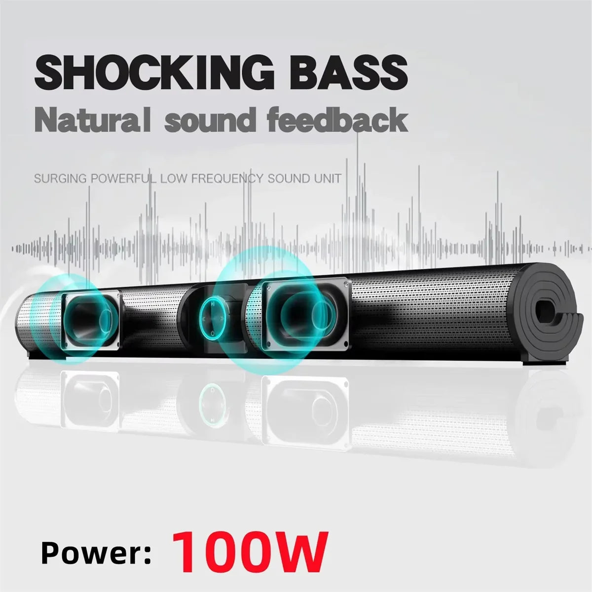 BS-55 100W Bluetooth 5.3 Bouton de volume Sound Wireless Computer Endeurs Choquant Bass surround Sound RVB Light Support USB/AUX