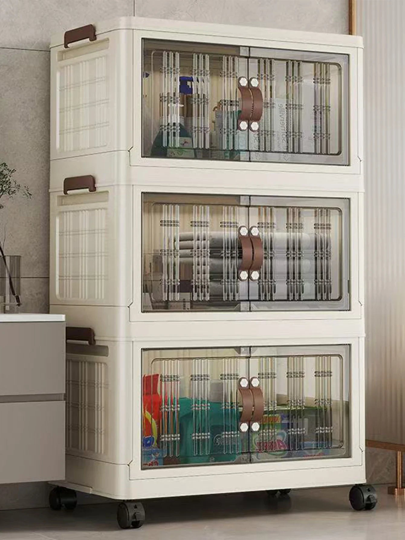 Armoire de rangement de rangement à pliage multifonction de grande capacité Organisateur de placard à poussière Boîtes de rangement faciles à installer