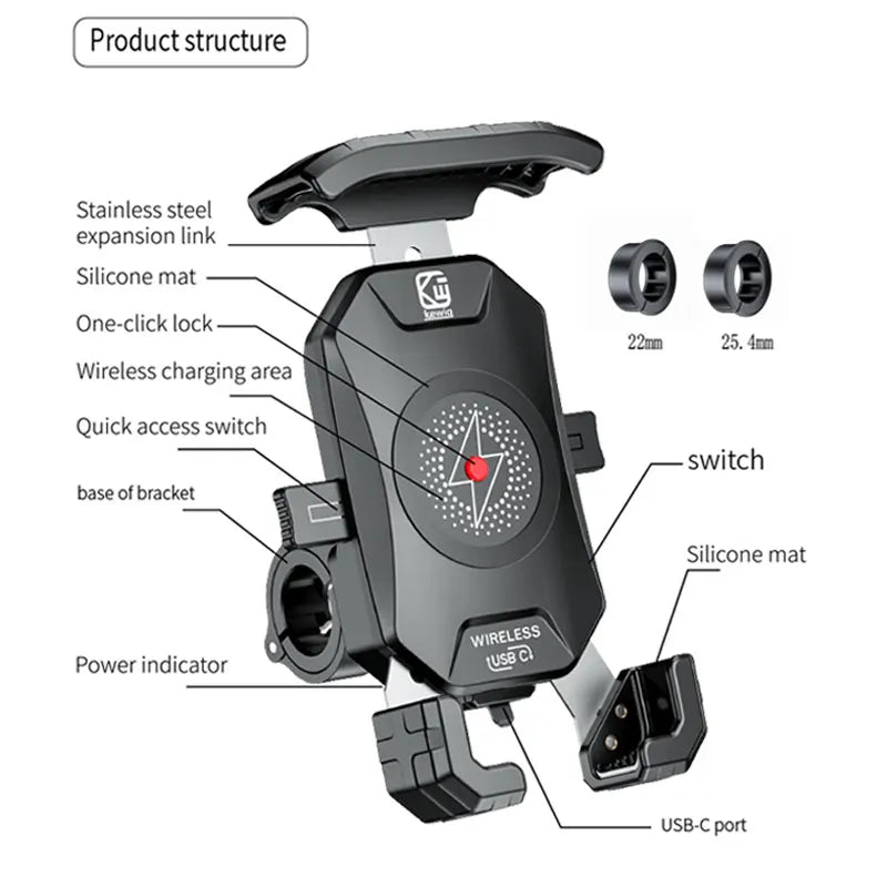 Support de téléphone de téléphone de moto