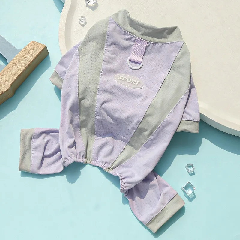 Refroidissement glace Silk Summer Chog Clothing Outdoor UV Protection Pet Cat Cat T-shirt Salles de sports secs rapides pour petit chiot moyen