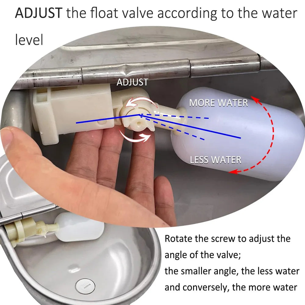 Dispensateur en eau automatique pour l'eau de chien, bol à boire en acier inoxydable pour le bétail de la ferme mouton de chèvre (remplissage automatique)