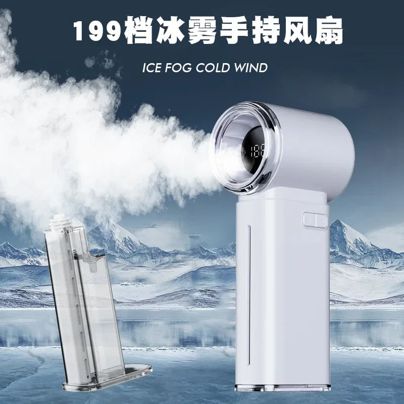 GF04 Handheld Fan 2025 New Humidifier Portable Air Cooler USB Rechargeable Mini Cooling Device For Home Office Outdoor HyperChil