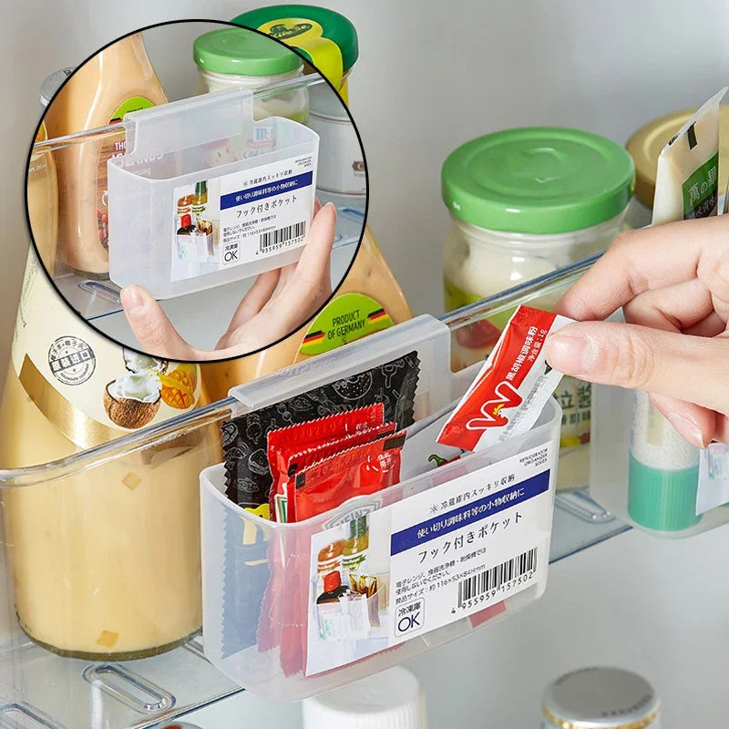 Boîte de rangement multifonctionnelle Boîte d'organisation suspendue pour l'assaisonnement Sac Sac de sauce 11 * 4 * 6,5 cm