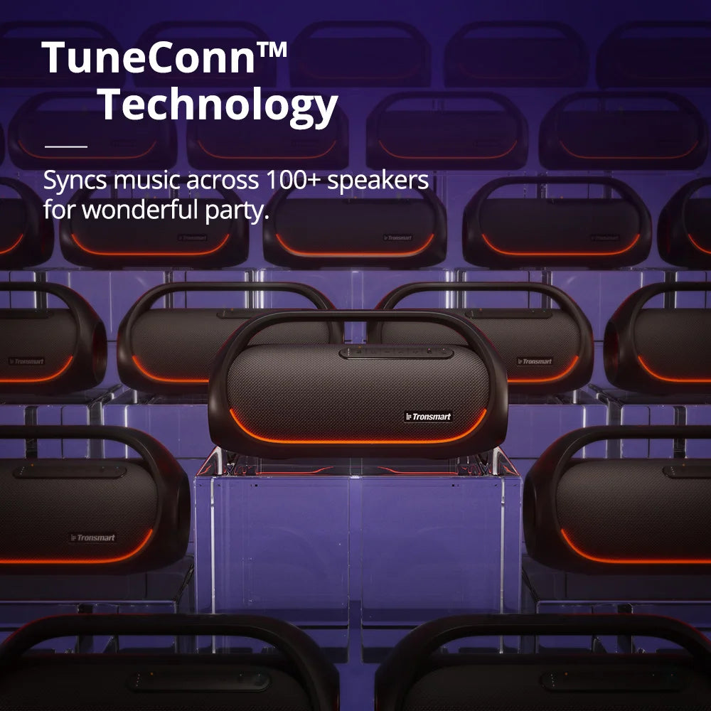 TRONSMART BANG SPELER 60W BLUETOTH EN DEINDER AVEC AUDIO HI-RÉSEURS SANS, BOSS lourde, contrôle de l'application, poignée portable, pour la fête