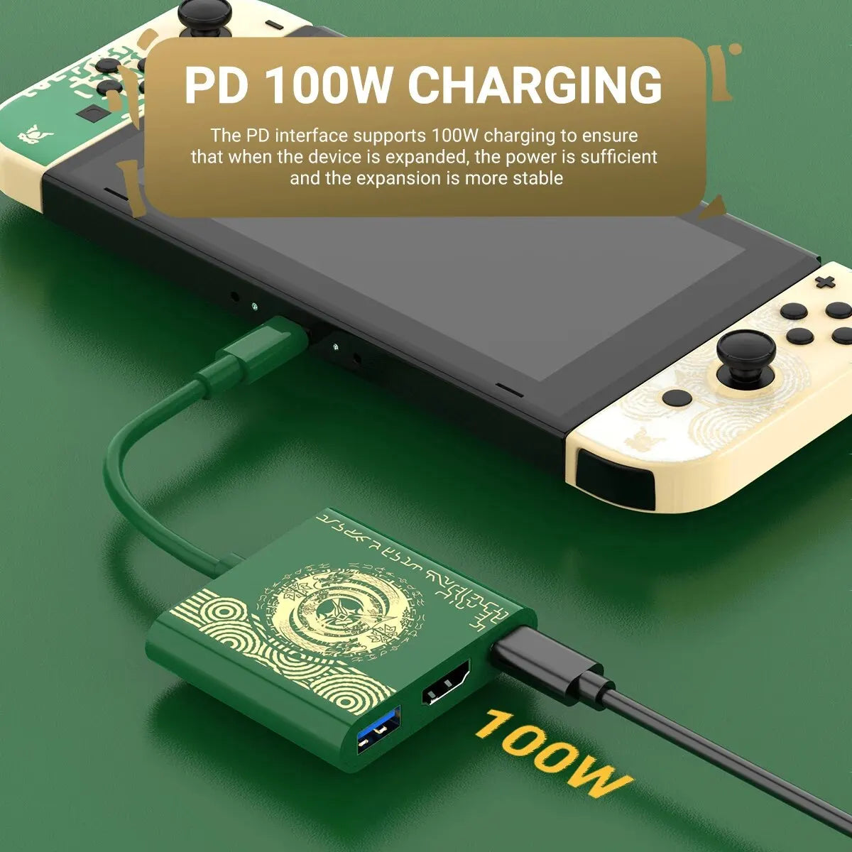PD100W Station d'amarrage de jeu pour Nintendo Switch/Oled Support TV Mode USB-C à 4K Hdtv Hub pour le téléphone de pont vapeur