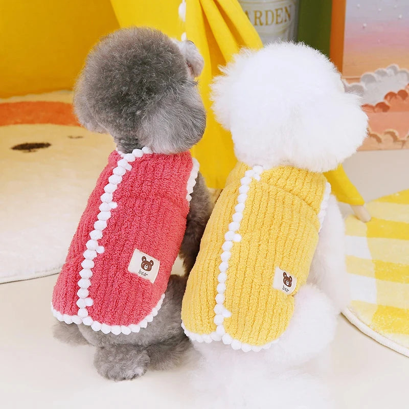 Hiver chaud de chiens mouches molles en molleton molle pour animaux de compagnie pour les petits chiens chats mignonnes veste chiot français bulldog chihuahua yorkies costume