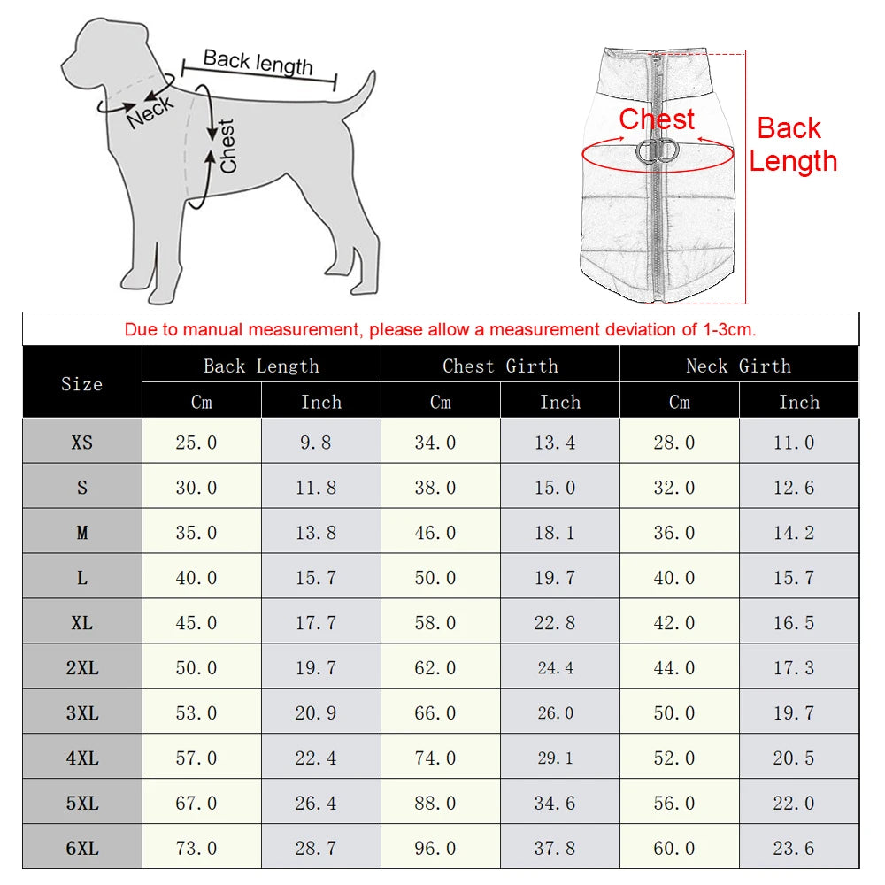 Hiver Warm Big Dog Clothes Coat pour petits chiens moyens chats imperméables Jacket Puppy Gift Zipper D-Ring Labrador Pug Pet Sautpuiseurs