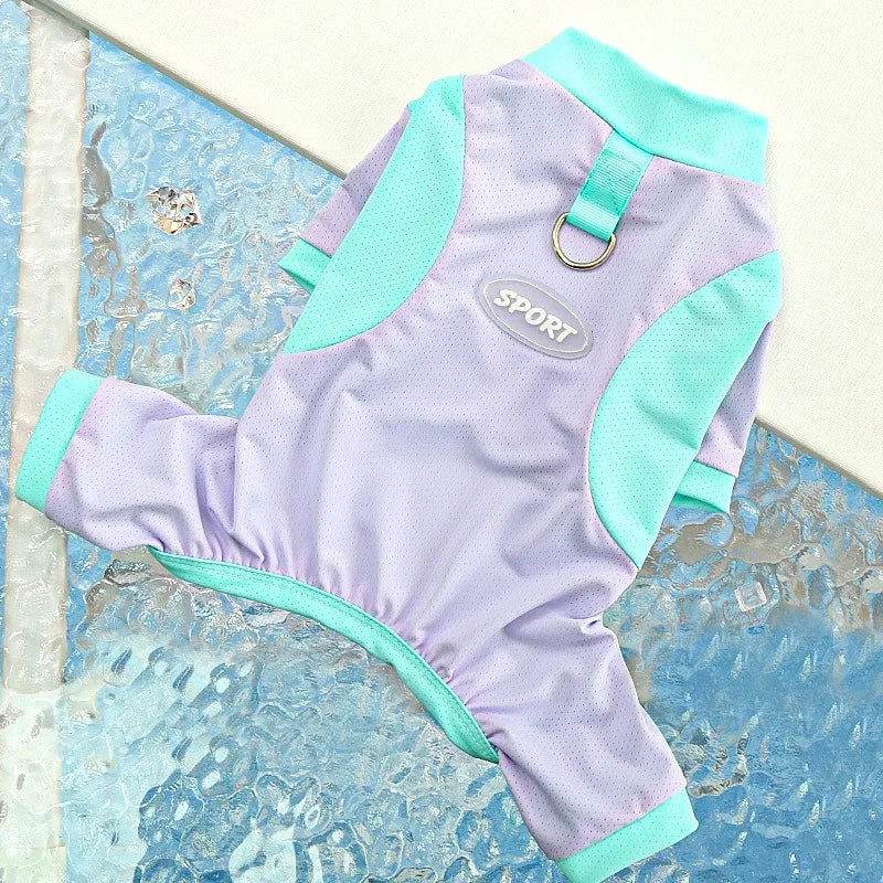 Refroidissement glace Silk Summer Chog Clothing Outdoor UV Protection Pet Cat Cat T-shirt Salles de sports secs rapides pour petit chiot moyen