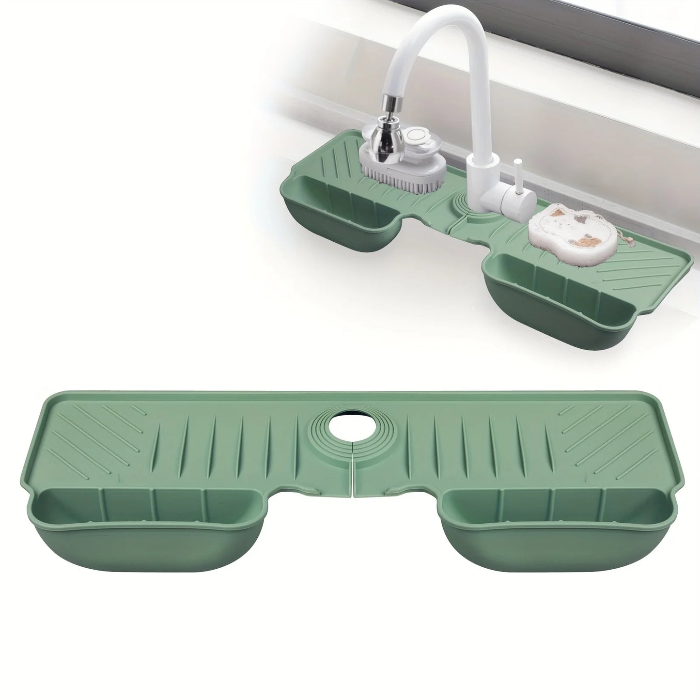 Silicone Sink Splash Guard Waterproof And Mildew-Proof Mat Draining Organization Plate For Kitchen Sink Storage Accessory Tools