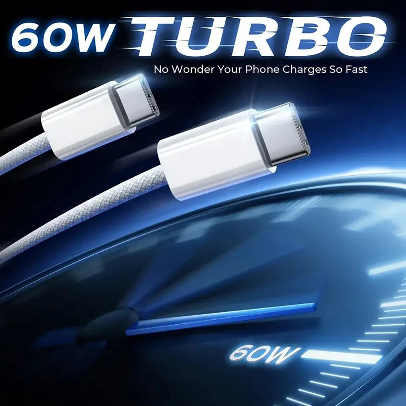 Câble de chargeur rapide PD 60W USB C pour Apple iPhone 15 Pro Max 15 Pro 15 Puls USB-C tissage de charge de charge