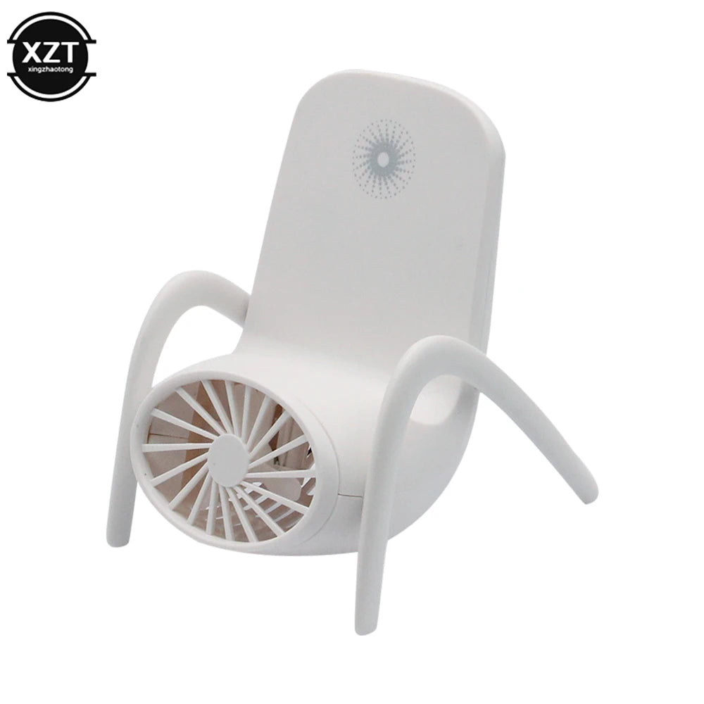 2022 Nouveau support de téléphone Small ventilateur avec lampe respiratoire Mini Mini Chaise de charge USB Ventilateur portable avec porte-téléphonie