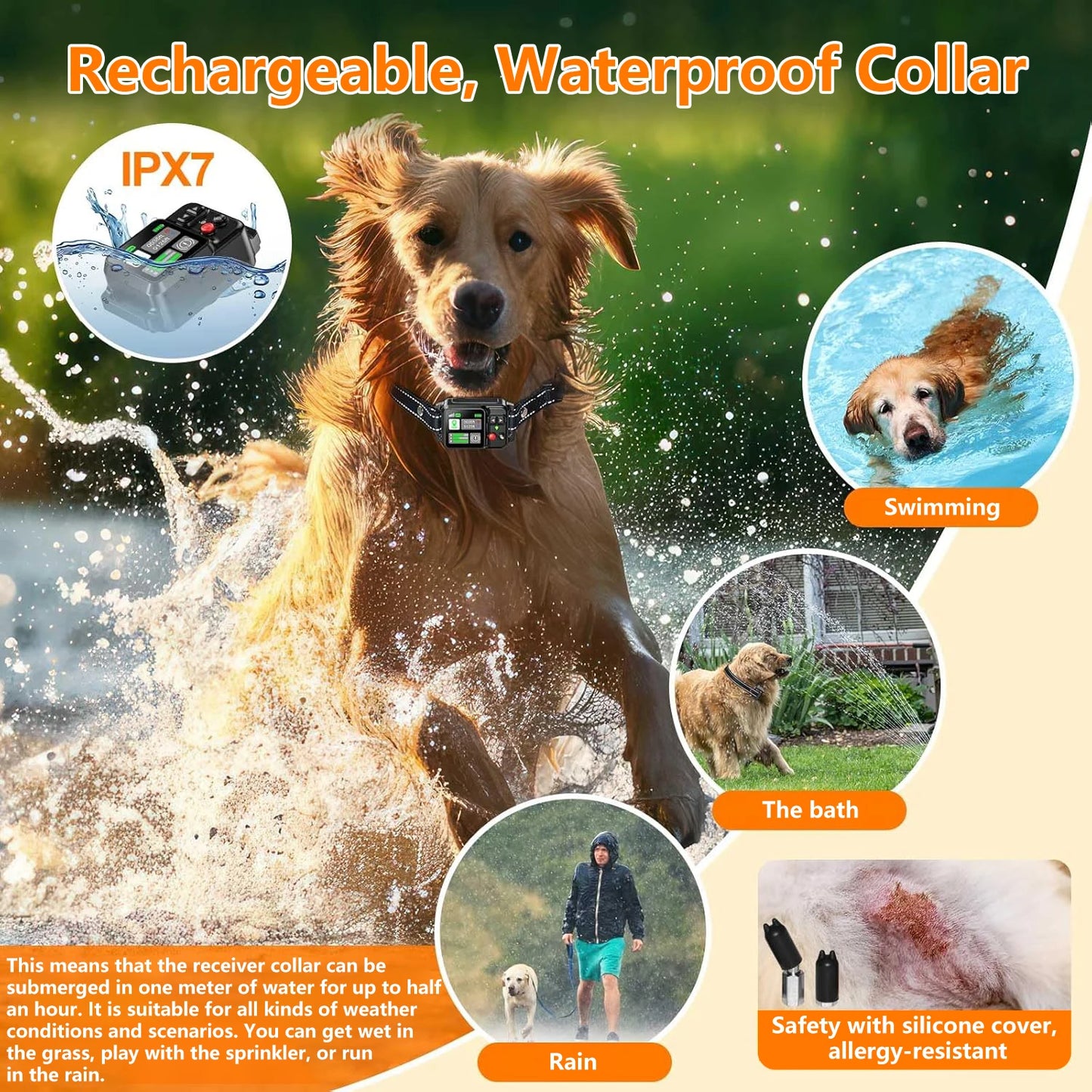 Système de clôture de chien sans fil GPS - Electric Dog Escome avec GPS Electric Satellite Technology, Pet Fencing System Plage 15 ~ 200
