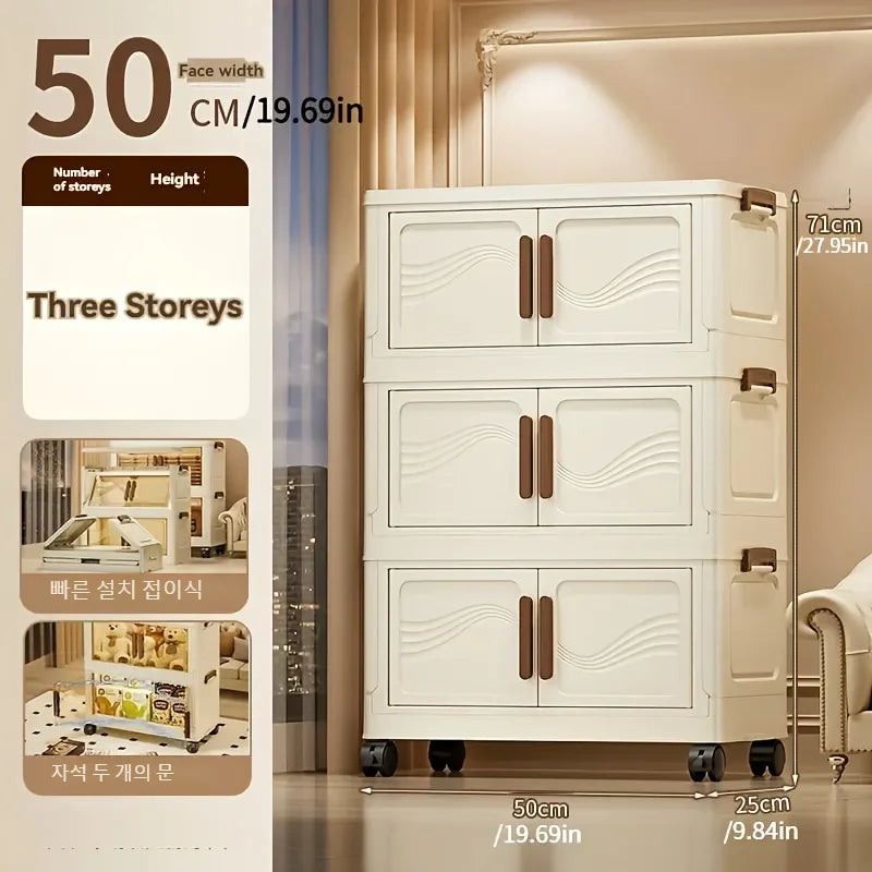 Boîte de rangement pliable avec porte claire - spacieuse, durable et facile à assembler - idéal pour organiser des vêtements, des livres, des jouets et