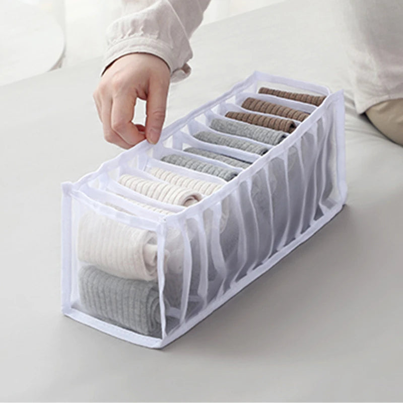 6/7/11 Boîtes de rangement des sous-vêtements, armoire à chaussettes de sous-vêtements à domicile, partition de maillage et boîte de tri de tissu de style tissu de style tissu et boîte