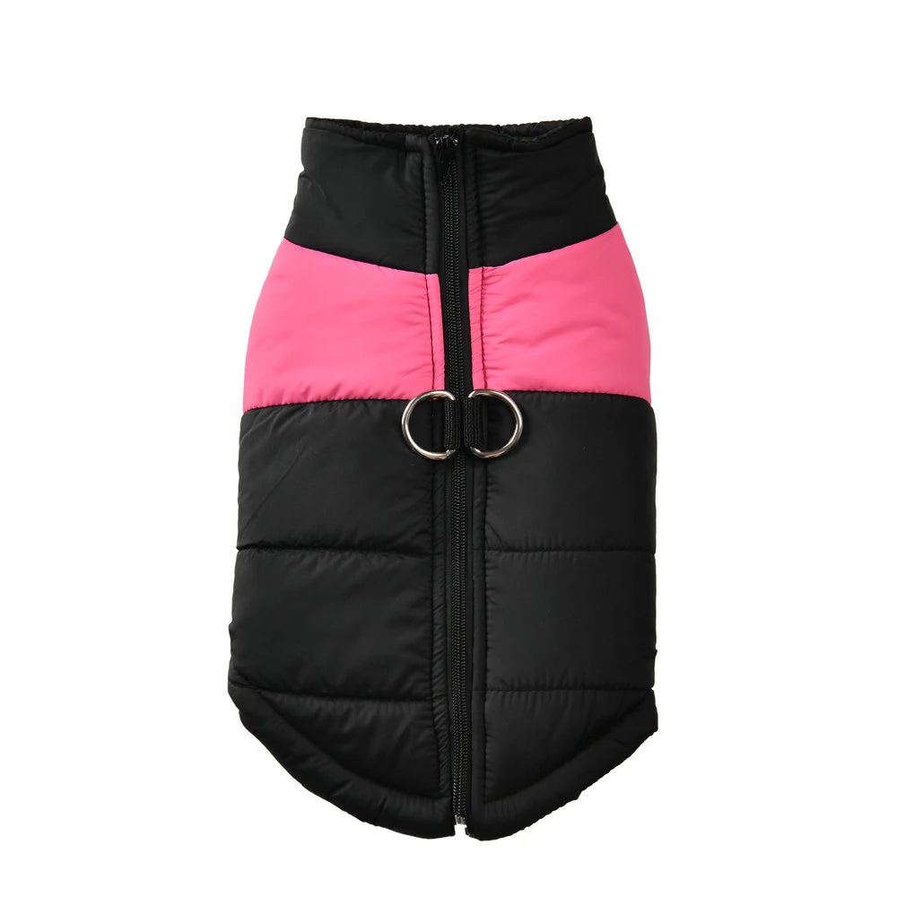 Hiver Warm Big Dog Clothes Coat pour petits chiens moyens chats imperméables Jacket Puppy Gift Zipper D-Ring Labrador Pug Pet Sautpuiseurs