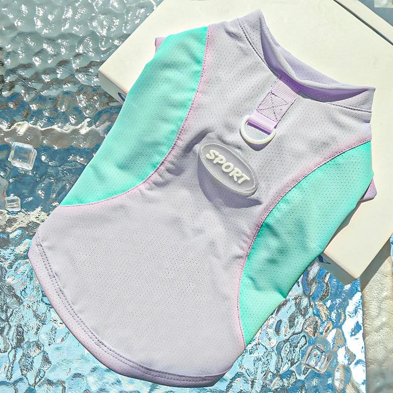 Refroidissement glace Silk Summer Chog Clothing Outdoor UV Protection Pet Cat Cat T-shirt Salles de sports secs rapides pour petit chiot moyen