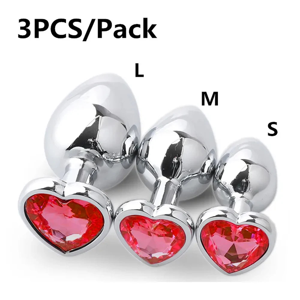 S/m/l plug anal métal toys sexe adulte pour femmes hommes cristales érotiques stimulateur de bouche de cul masseur de la prostate bien