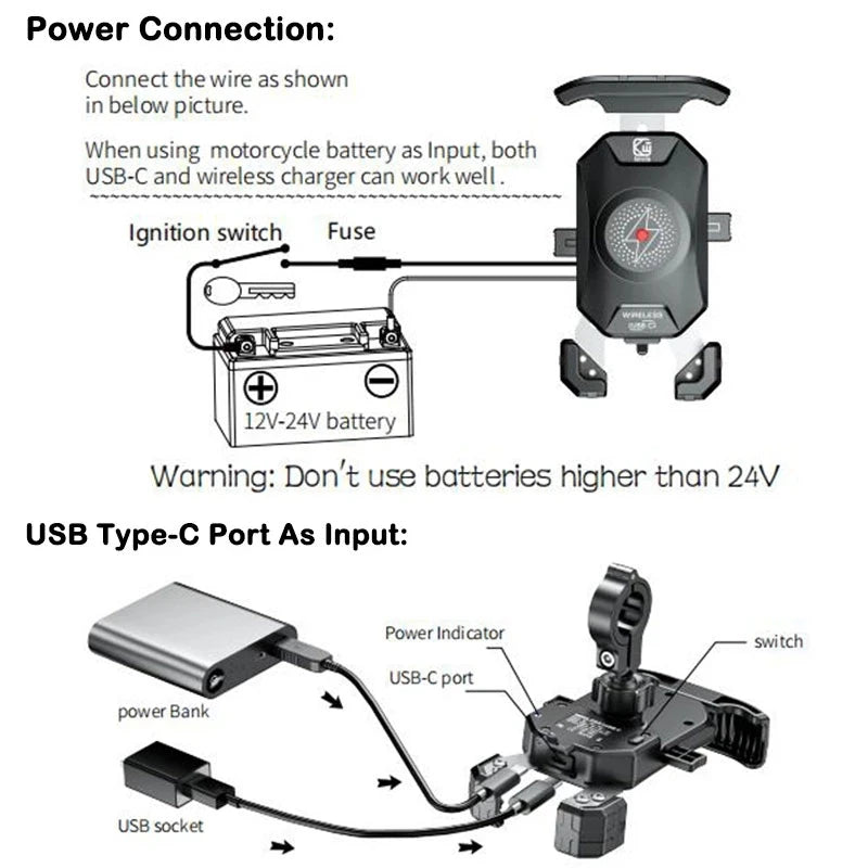 Support de téléphone de téléphone de moto