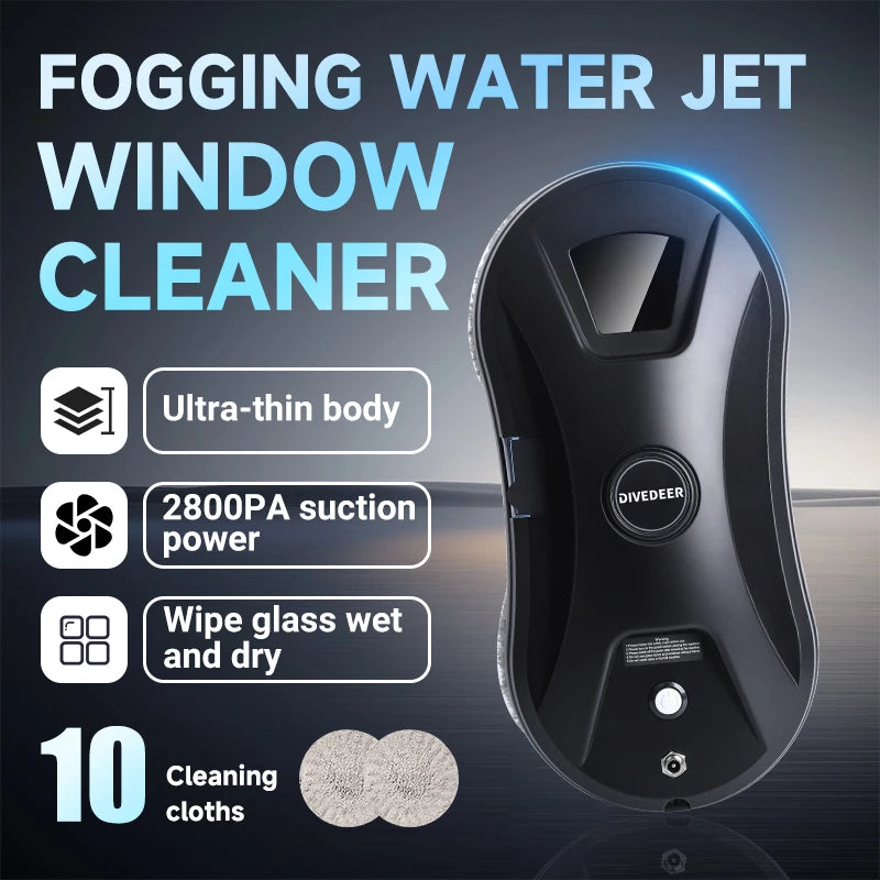 Diviser la fenêtre de pulvérisation automatique de la maison blanche/noire Nettoyage Robot Intelligent Wipe Single Spray Spray High-Hise Large Area Fenêtre