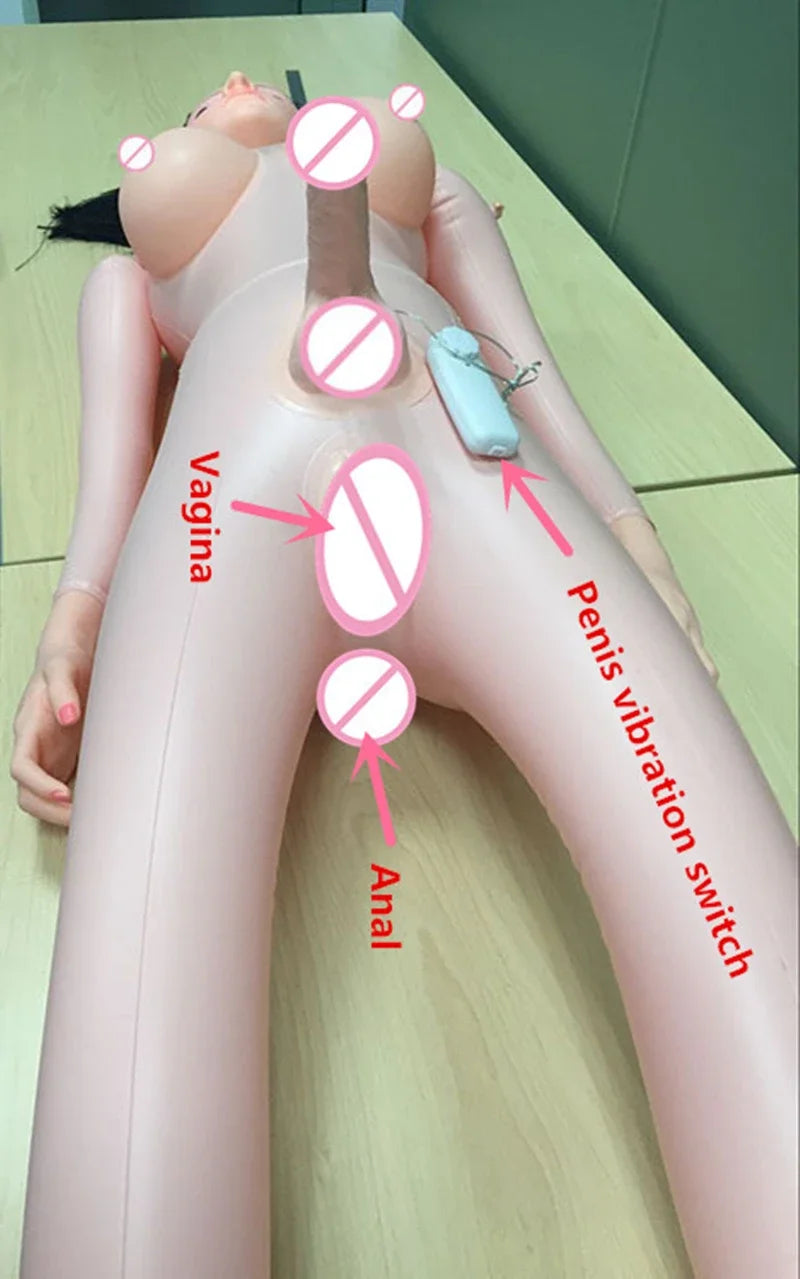News! Douée de sexe gonflable unisexe avec du pénis de vibration et un jouet sexuel anal pour les produits adultes lesbiens et gays