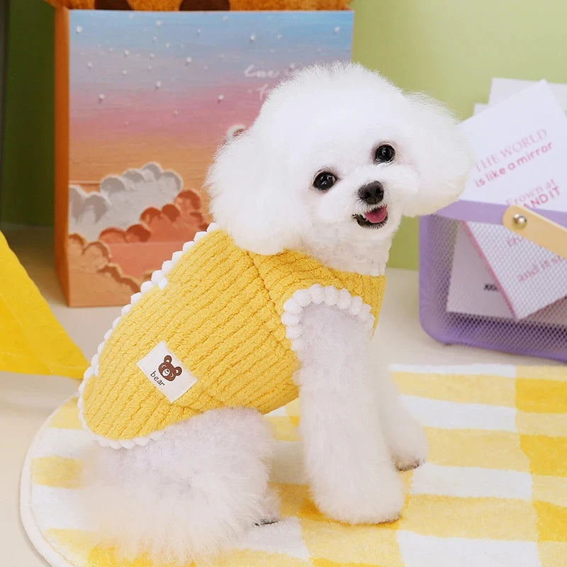 Hiver chaud de chiens mouches molles en molleton molle pour animaux de compagnie pour les petits chiens chats mignonnes veste chiot français bulldog chihuahua yorkies costume
