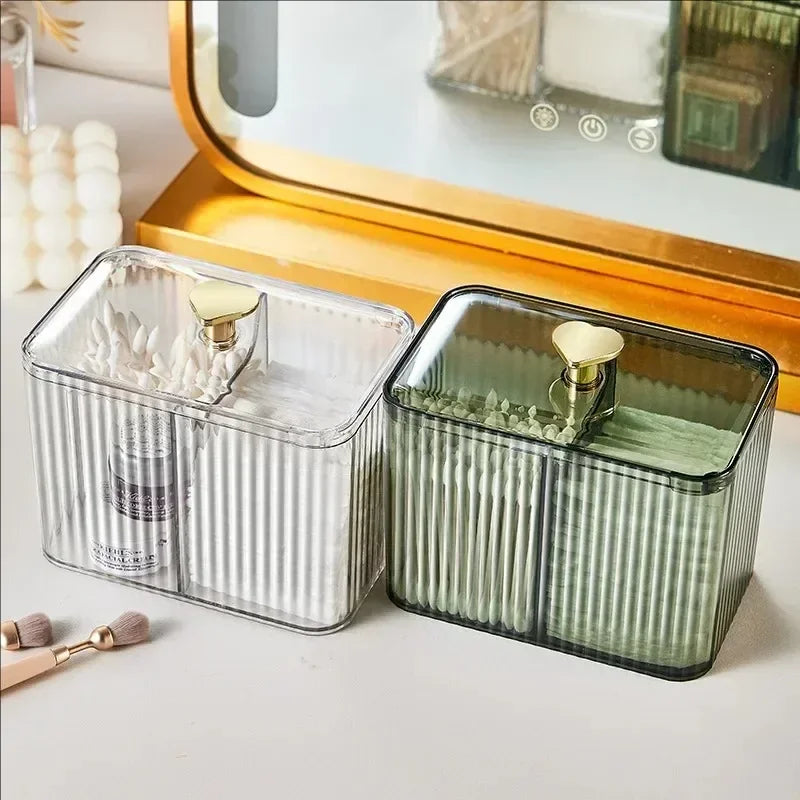 Acrylic Swabs Cosmetic Organizer Storage Box Desktop Dust-Proof Makeup Removal Cotton Lipstick Cosmetics Organization Holder