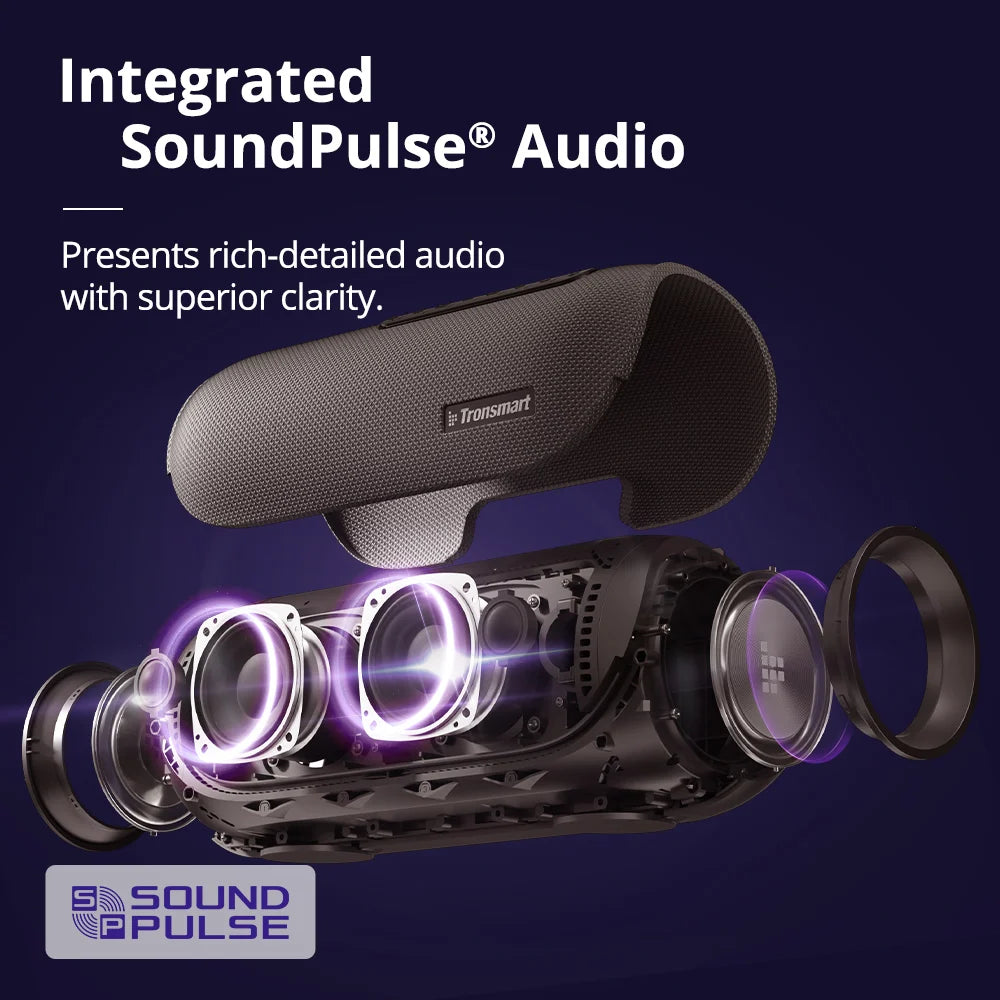 TRONSMART BANG SPELER 60W BLUETOTH EN DEINDER AVEC AUDIO HI-RÉSEURS SANS, BOSS lourde, contrôle de l'application, poignée portable, pour la fête