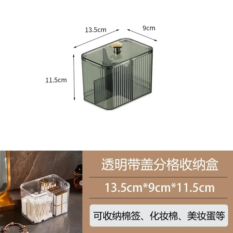Acrylic Swabs Cosmetic Organizer Storage Box Desktop Dust-Proof Makeup Removal Cotton Lipstick Cosmetics Organization Holder